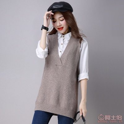 【春季款修身款無(wú)袖針織毛衣純色街頭V領(lǐng)馬甲背心女外穿上衣批發(fā)10-331】嘉興市秀洲區(qū)洪合韓媚服裝經(jīng)營(yíng)部 - 產(chǎn)品庫(kù)